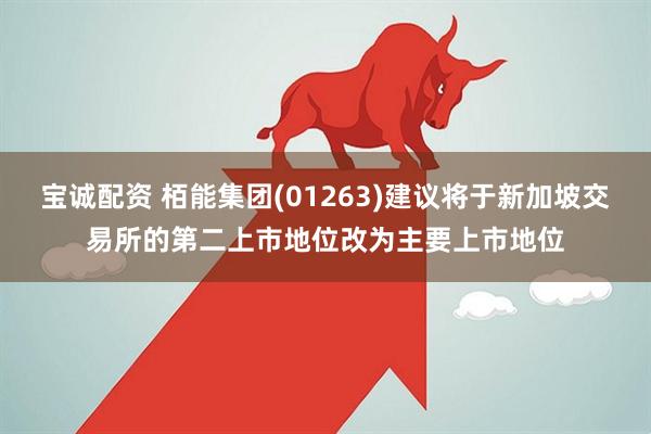 宝诚配资 栢能集团(01263)建议将于新加坡交易所的第二上市地位改为主要上市地位